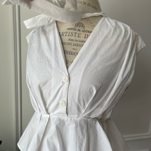 Zara White Ruffled Sleeveless Top - Picture 5 of 8